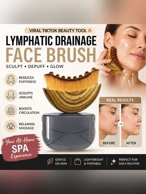 Lymphatic Drainage Face Brush Sculpting Jawline Contour Tool Anti Puff Massager